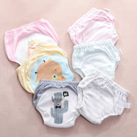 婴儿尿布裤宝宝训练裤隔尿兜内裤儿童如厕纱布学习裤幼儿可洗尿裤