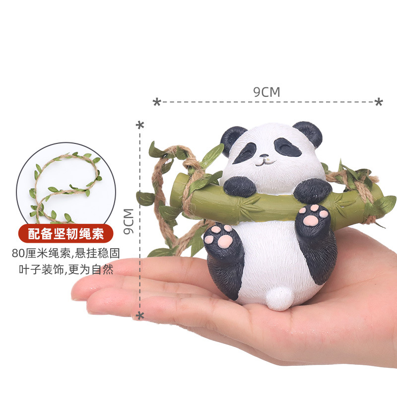 Jardín de dibujos animados creativo maceta colgante Panda jardín jardinería árbol escalada colgante animal balcón decoración al aire libre adornos