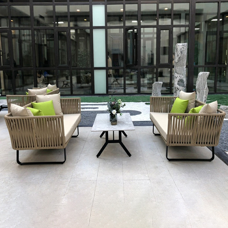 Conjunto de sofás de ratán para ocio al aire libre, sofá de ratán para patio y terraza, muebles de ratán individuales, dobles y para tres personas. image 5