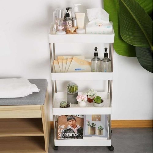 Bathroom storage rack bathroom floor-standing multi-layer sandwich removable storage rack trolley kitchen bedroom storage rack