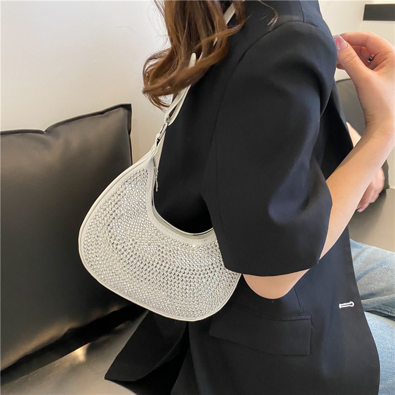 Nicho popular bolsa de las axilas bolso de las mujeres 2022 nueva moda de Corea Red brillante diamante cadena hombro bolsa de las axilas