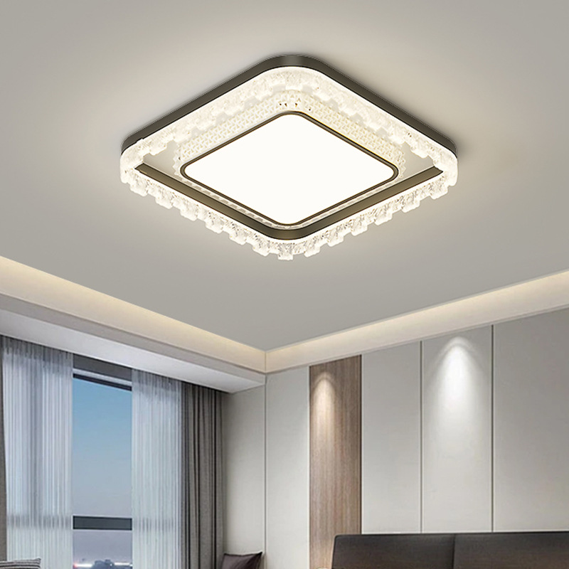 Hielo grieta sala de estar lámpara principal dormitorio 2026 nuevo estilo de lujo ligero italiano atmósfera de espectro completo protección de ojos lámparas 440L