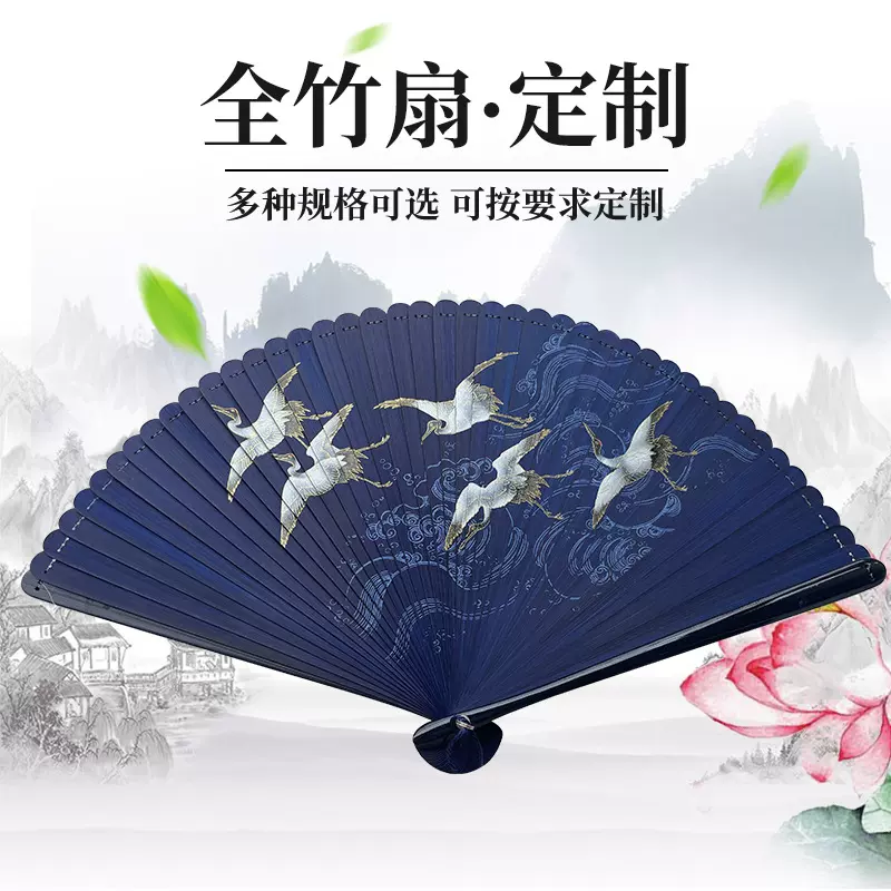 批发中国古典风镂空扇竹制扇汉服配饰全竹扇传统手工艺品全竹扇子