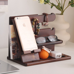 跨境多用途實木置物架創意手機充電支架辦公室桌面手錶眼睛展示架