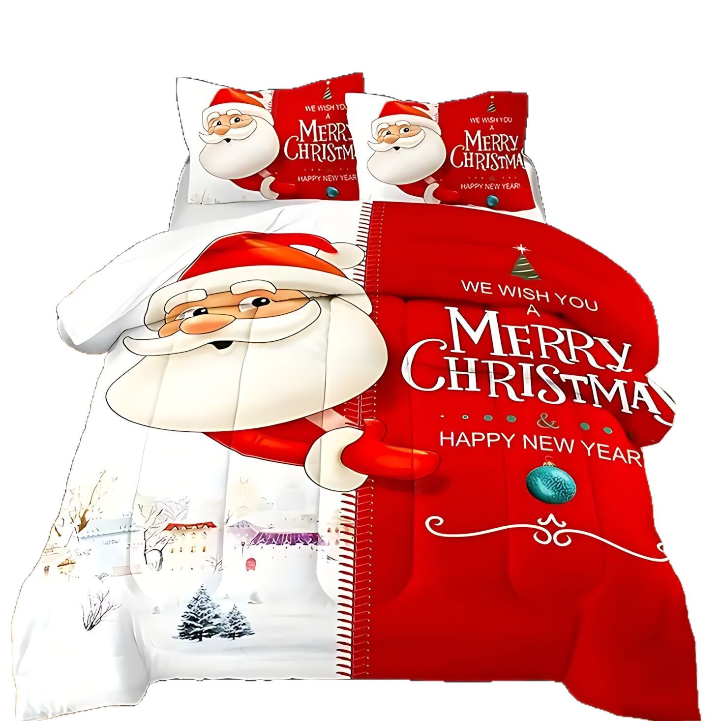 TEMU / JIT Santa impresión digital de alta definición 180gms colcha fuente del kit de fabricantes para la imagen se puede fijar