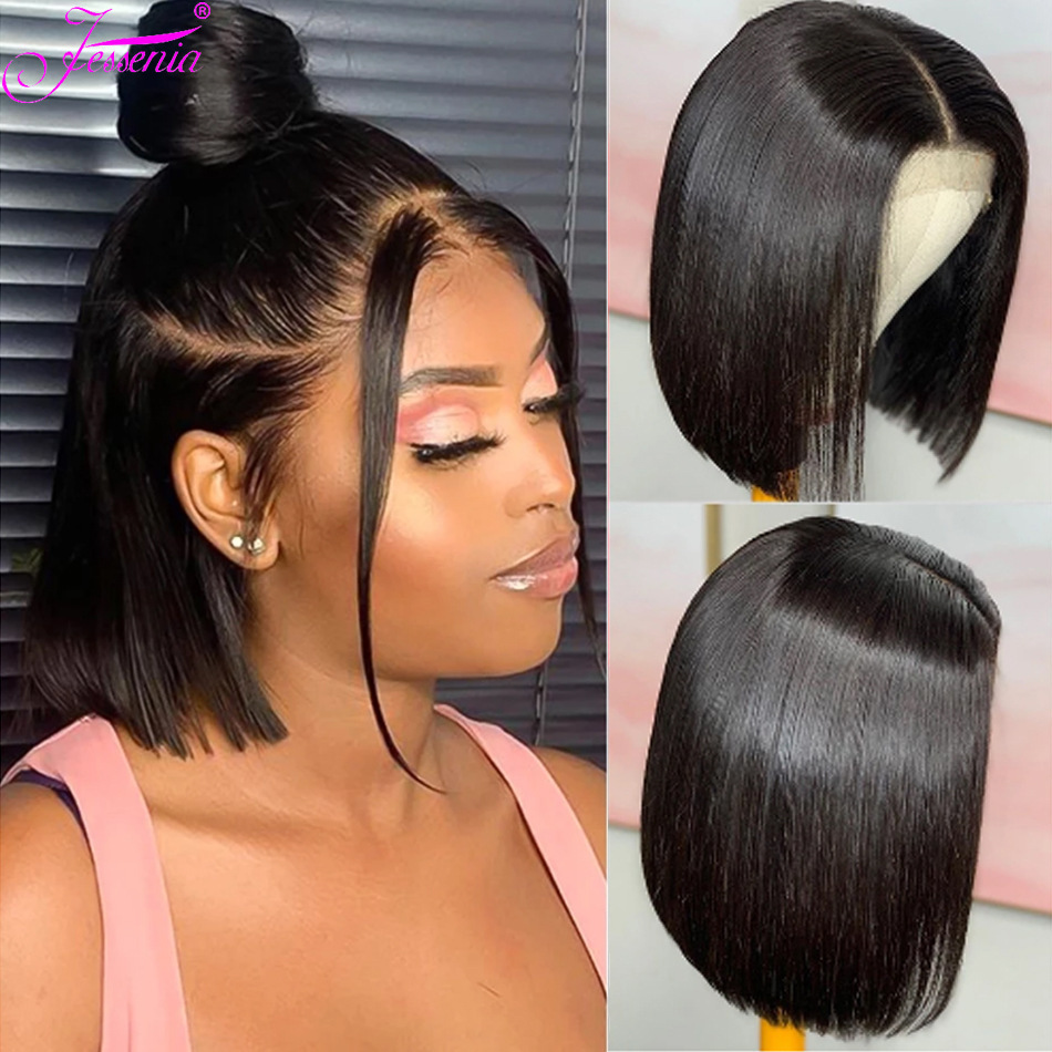 Bob 4*4 closure bob wig lace front wigs...