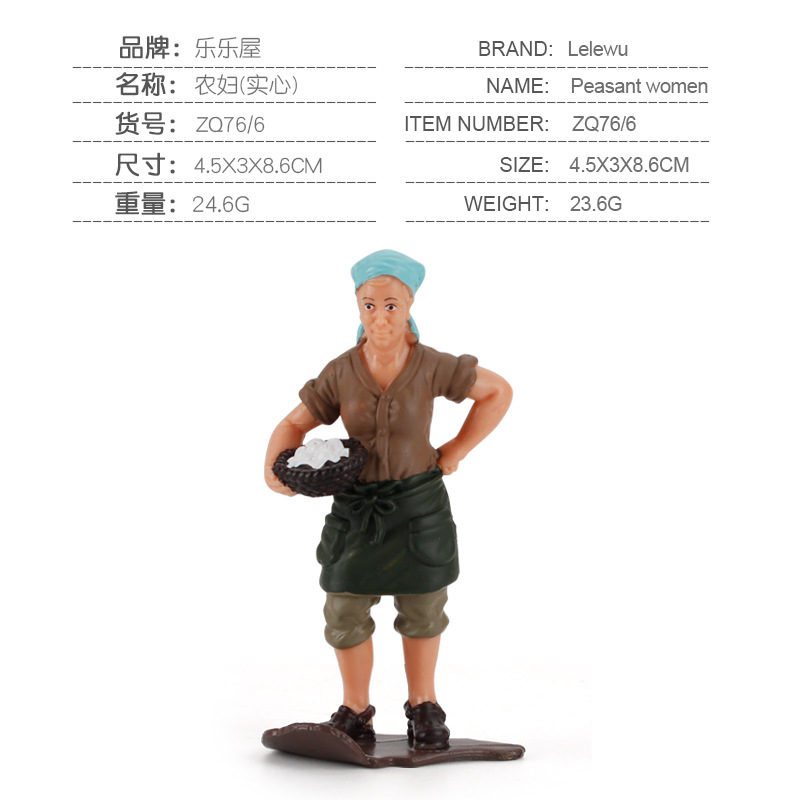 Modelo de personaje de simulación colorido personaje granja buzo muñeca decoración papel mesa de arena mini hombre modelo de escena