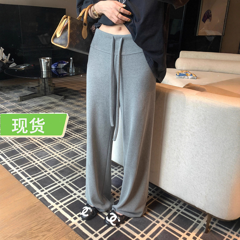 Ouyang Drawstring Drapey Wide-Leg Pants for Women, Autumn Slim-Fit Casual Pants, Sweatpants for Petite Women Ouyang Drawstring Drapey Wide-Leg Pants for Women, Autumn Slim-Fit Casual Pants, Sweatpants for Petite Women