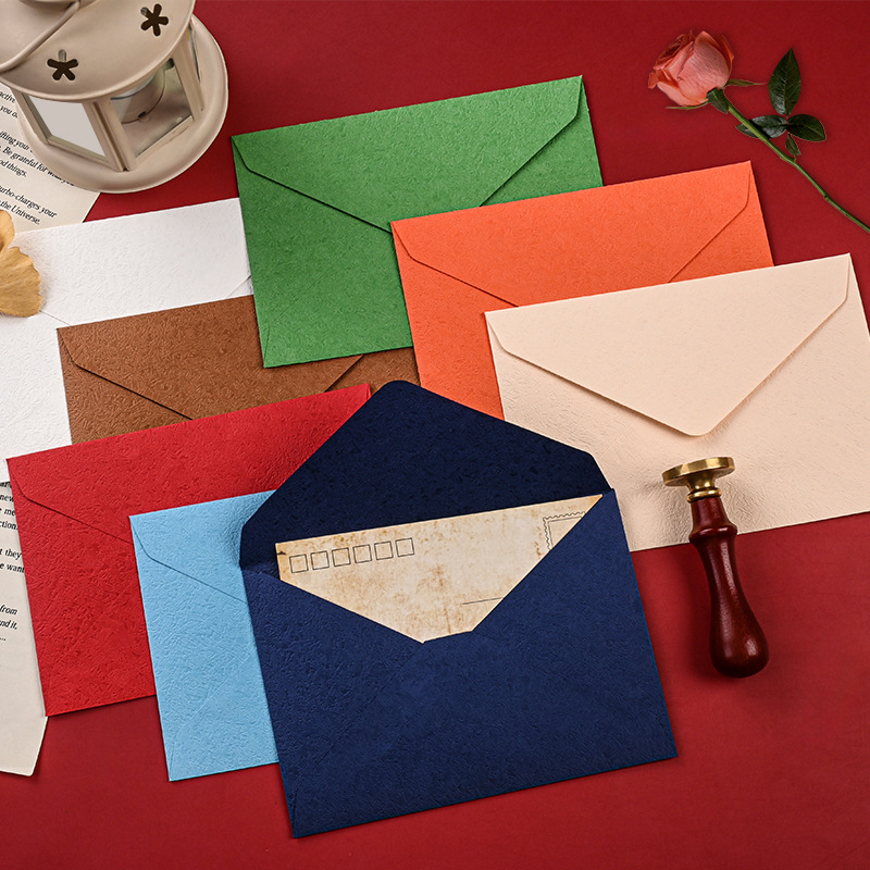 Retro ins alta sensación de sobres de madera grabada pareja carta de amor exquisita confesión bolsa de tarjetas de felicitación papel de carta sello de pintura de fuego