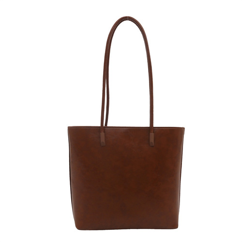 New simple commuter casual tote bag retro fashion large capacity bag women's autumn and winter niche trend shoulder bag