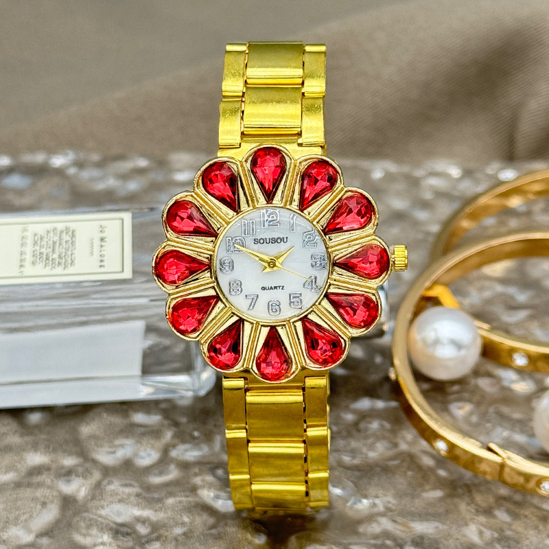 New cross-border foreign trade sunflower bracelet ladies watch fashion high sense simple diamond quartz watch wholesale