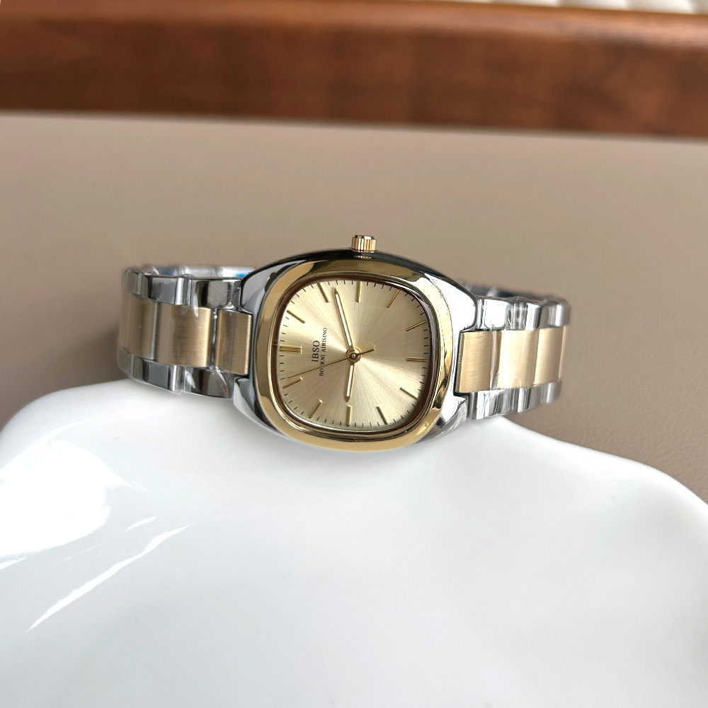 Ibso Square Women’s Watch Steel Strap Silver Elegant Summer Style_voghion.com