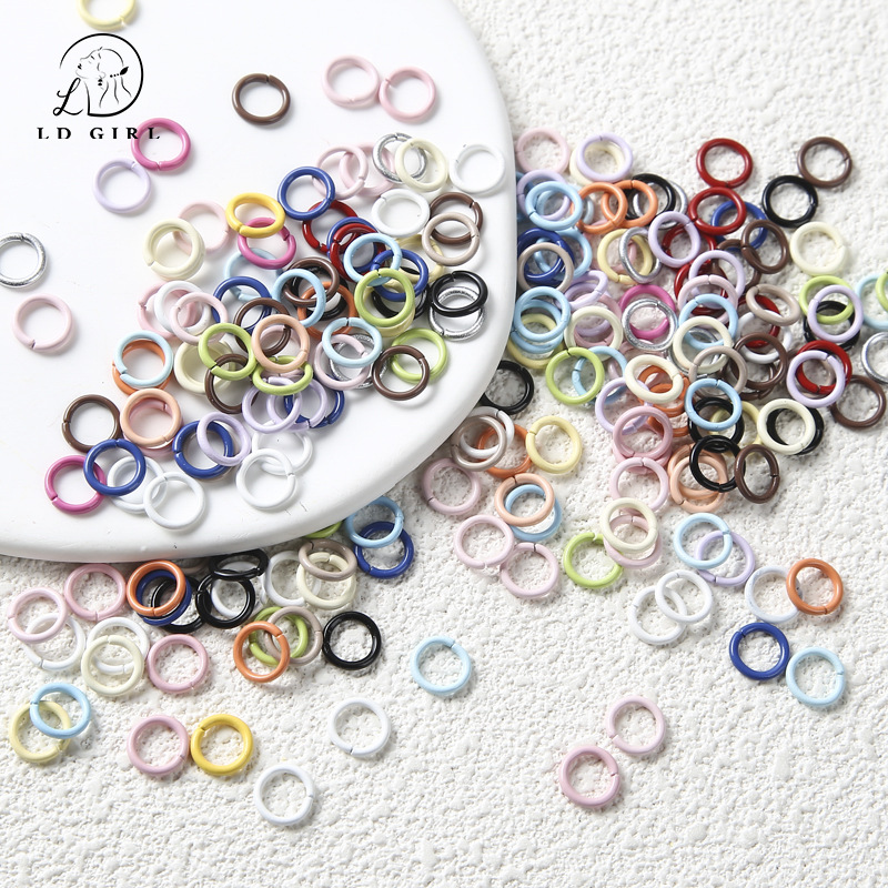 Hanging spray paint open ring DIY handmade material accessories pendant connection ring small ring C ring open ring jewelry accessories