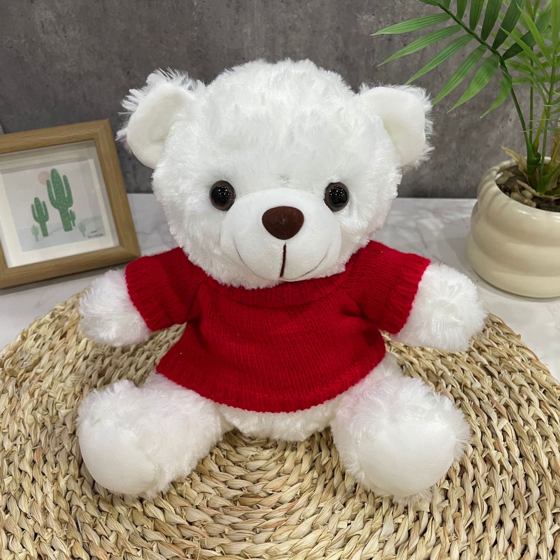 Teddy Bear se puede imprimir LOGO evento de vacaciones muñeca regalo para el hogar adornos de escritorio abrazar juguetes de peluche