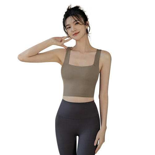 Sports bra women's cross back beauty running training shock-proof yoga clothing vest breast reduction fitness push-up bra summer