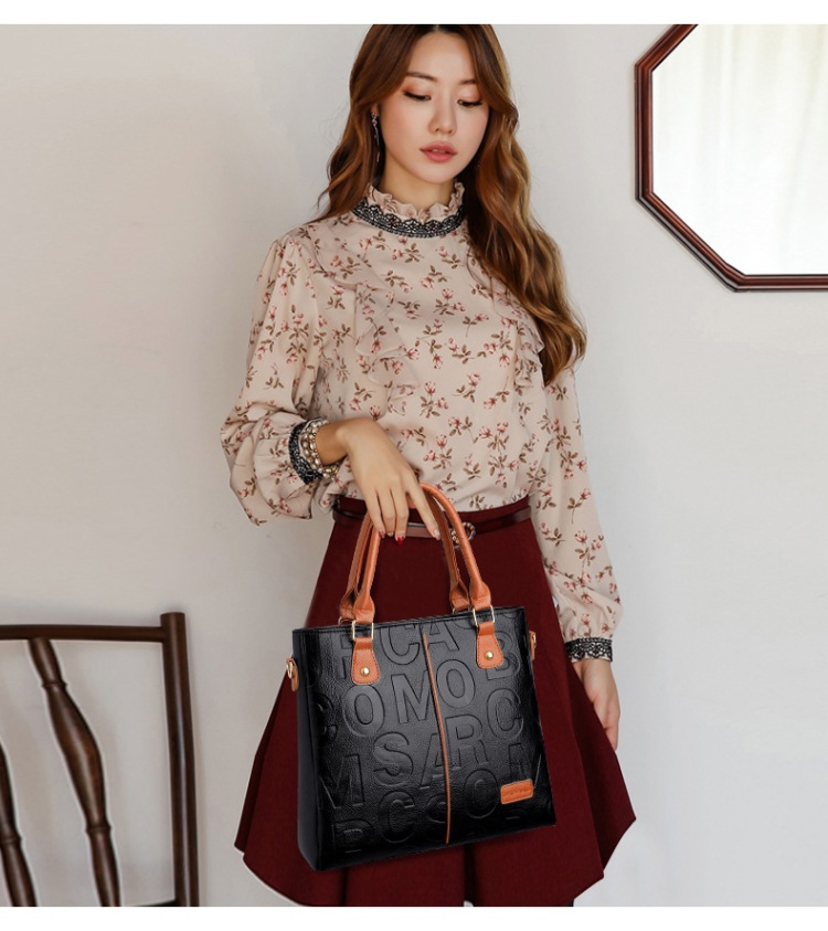 Women's Crossbody Tote Bag With Soft Embossed Leather Texture_voghion.com