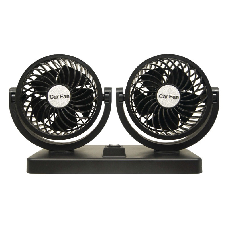 Ventilador de coche al por mayor universal 12V24V ventilador de coche 360 giratorio USB ventilador de coche