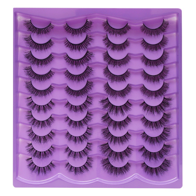Dingsen pestañas postizas transfronterizas suministro estable 20 pares de pestañas fritas pestañas mixtas gruesas cortas europeas y americanas