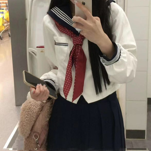 College style jk uniform spring and autumn Japanese school for sailor student long sleeve pleated skirt summer short sleeve suit women