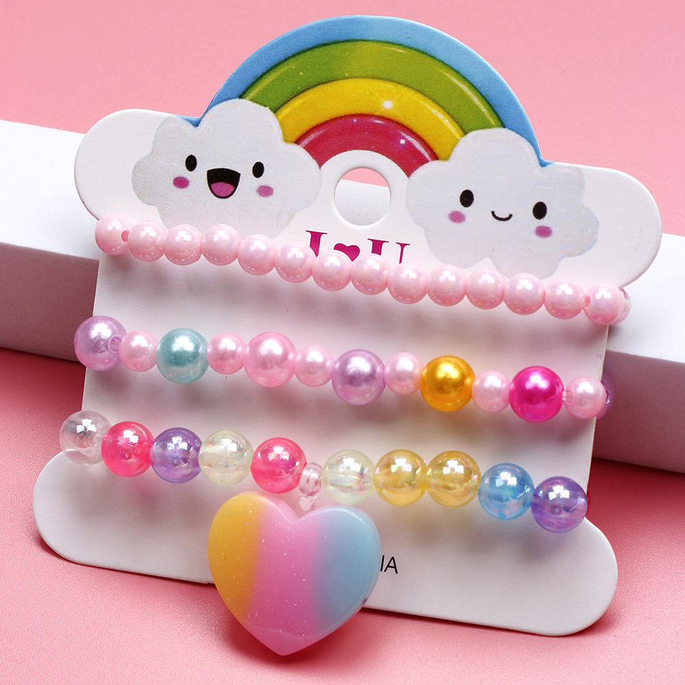 1 Jeu Sucré Forme De Cœur Arylique Enfants Bracelets display picture 1