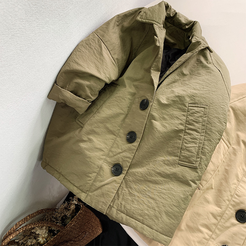 Gabardina de algodón para niños de media longitud de estilo coreano 2024 primavera y otoño para niños y niñas gabardina acolchada ropa infantil personalizada