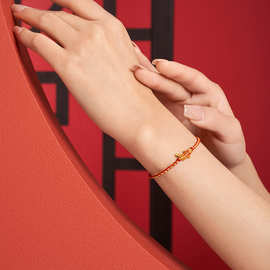 黄金999DIY配件足金999珐琅烤漆系列蝴蝶转运珠手绳项链吊坠批发