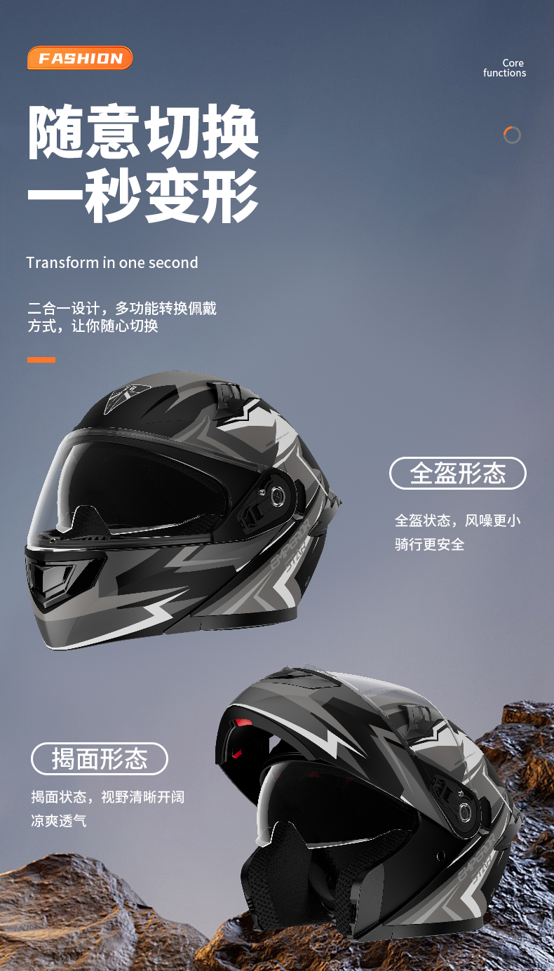 Men's and Women's Winter Warm and Anti-Fog 3C Certified Motorcycle Helmets, Electric Vehicle Full-Face Helmets, Four-Season Universal Double-Mirror Open-Face Helmets