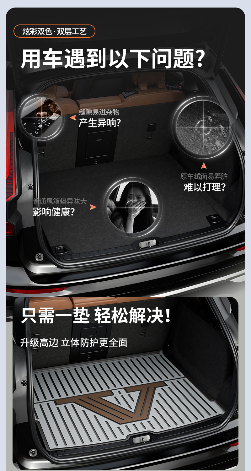 Suitable for Volvo S60 S90 Xc60 Special Car-Specific Colorful Car Trunk Mat Car Accessories