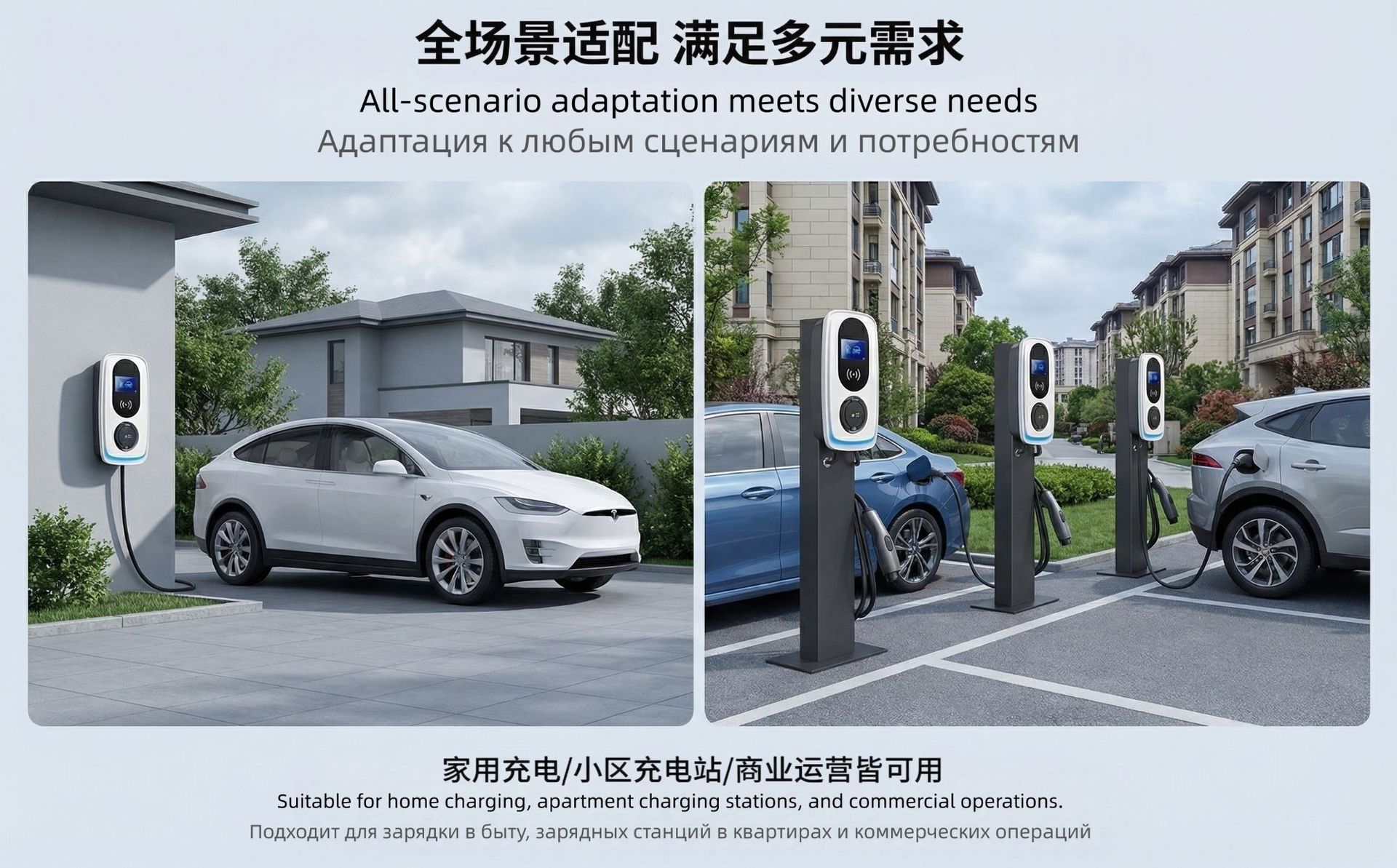 National Standard 32A Ac Charging Station 7Kw/11Kw/22Kw New Energy Electric Vehicle Charging Station with Card Swipe Activation