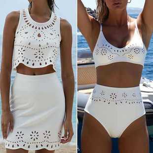 2025 Cross-Border New Holiday Hollow One-Piece Swimsuit Cut Out Design Laser Cut Cut Out One-Piece Swimsuit Skirt