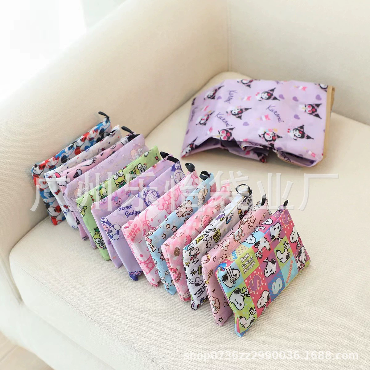 Folding cute cartoon big shopping bag