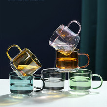 彩色內膽玻璃雙層杯家用批發高硼硅玻璃奶茶喝水杯雙層隔熱咖啡杯