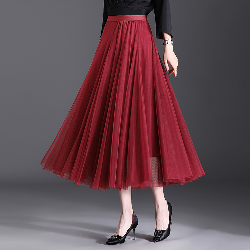 Carefully Selected High-Quality 20-Piece Patchwork Mesh Skirt, Fashionable Elastic High-Waist Three-Layer Draped 720-Degree Large Flare Skirt Carefully Selected High-Quality 20-Piece Patchwork Mesh Skirt, Fashionable Elastic High-Waist Three-Layer Draped 720-Degree Large Flare Skirt