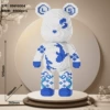Extra large 50cm blue and white porcelain violent bear + free building block hammer