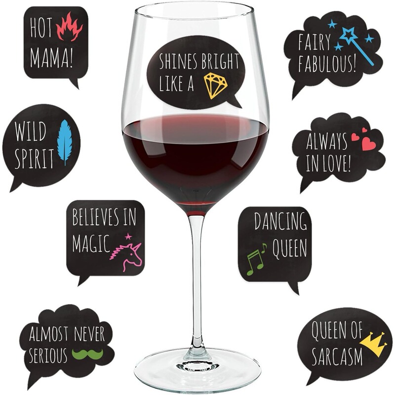 Reusable Wine Glass Stickers Party Decoration Cup Labels Red Wine Stickers Pvc Self-Adhesive Printing