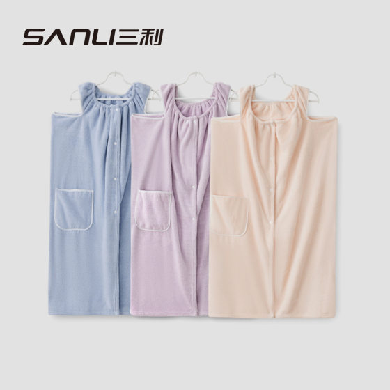 Sanli Towel New Wearing Bath Towel Bathrobe Wearing Bath Skirt Bathhouse Women's Wrapeable Bath Towel Coral Fleece Large Bath Towel