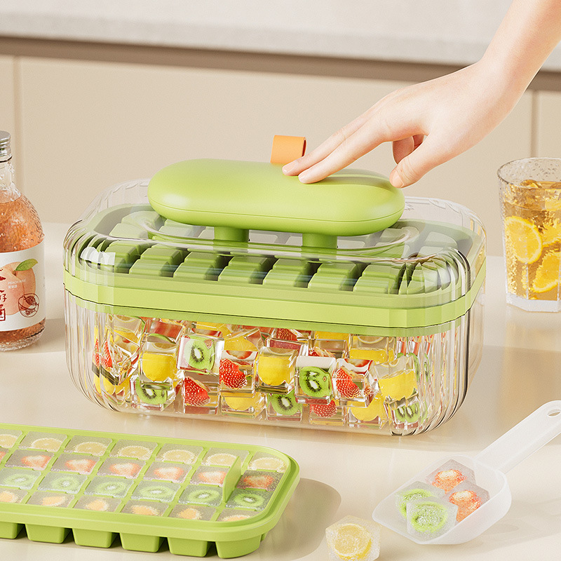 Presión de hielo casero 32 grados de hielo fácil de desmoldear caja de hielo molde de hielo de grado alimenticio caja de almacenamiento de hielo congelación rápida