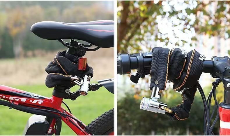Pure copper bicycle chain lock, electric vehicle lock, mountain bike lock, battery lock, anti-theft, thickened, rust-resistant, anti-shear chain lock