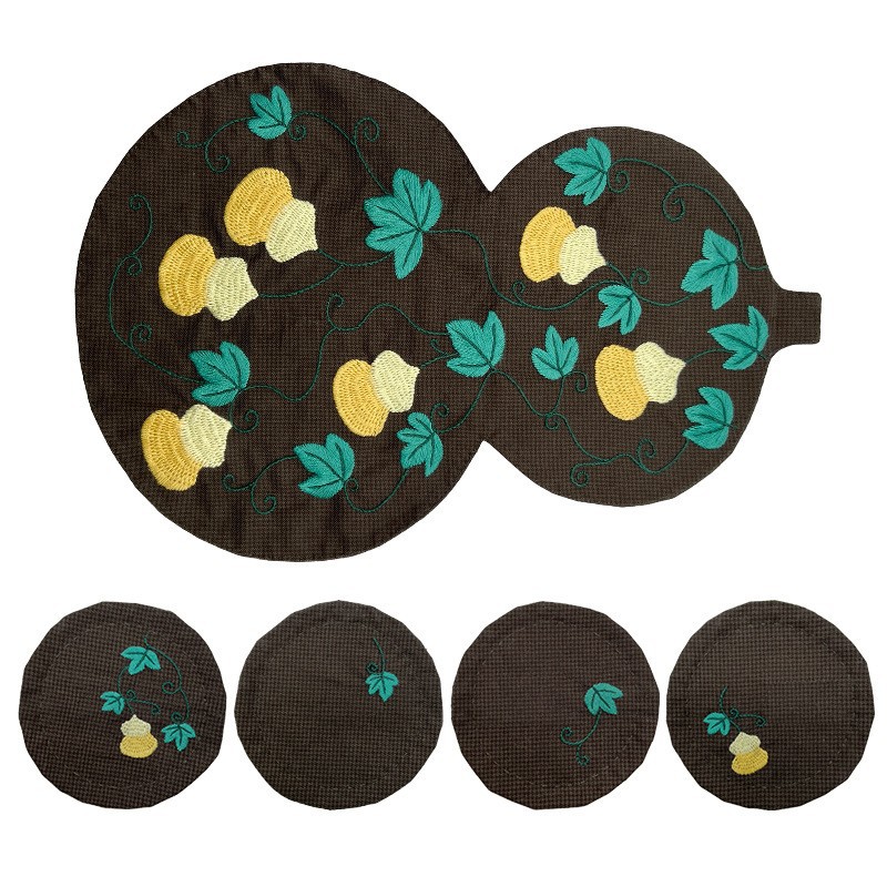 Bordado algodón y lino estera de té lu bordado zen hecho a mano diy paquete de material sala de estar absorbente traje de montaña estilo chino estera de té