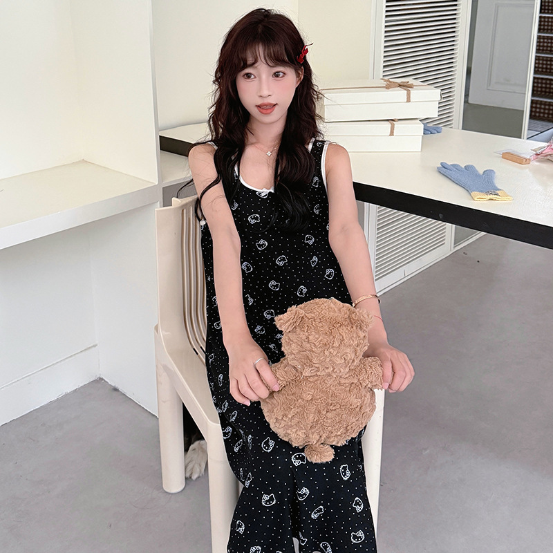 2025, ropa de dormir de cabina de verano chaleco de moda para jóvenes vestidos frescos estudiantes delgados al por mayor