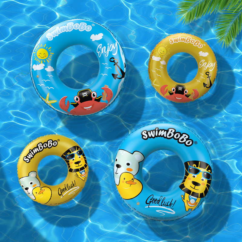 Swimbobo新款兒童泳圈 可愛雙色海盜螃蟹游泳圈 加厚型寶寶腋下圈
