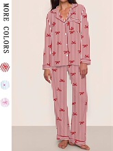 Y 29230 Pink Striped Long Sleeve Pajamas ���Ƴ���˯�� ��