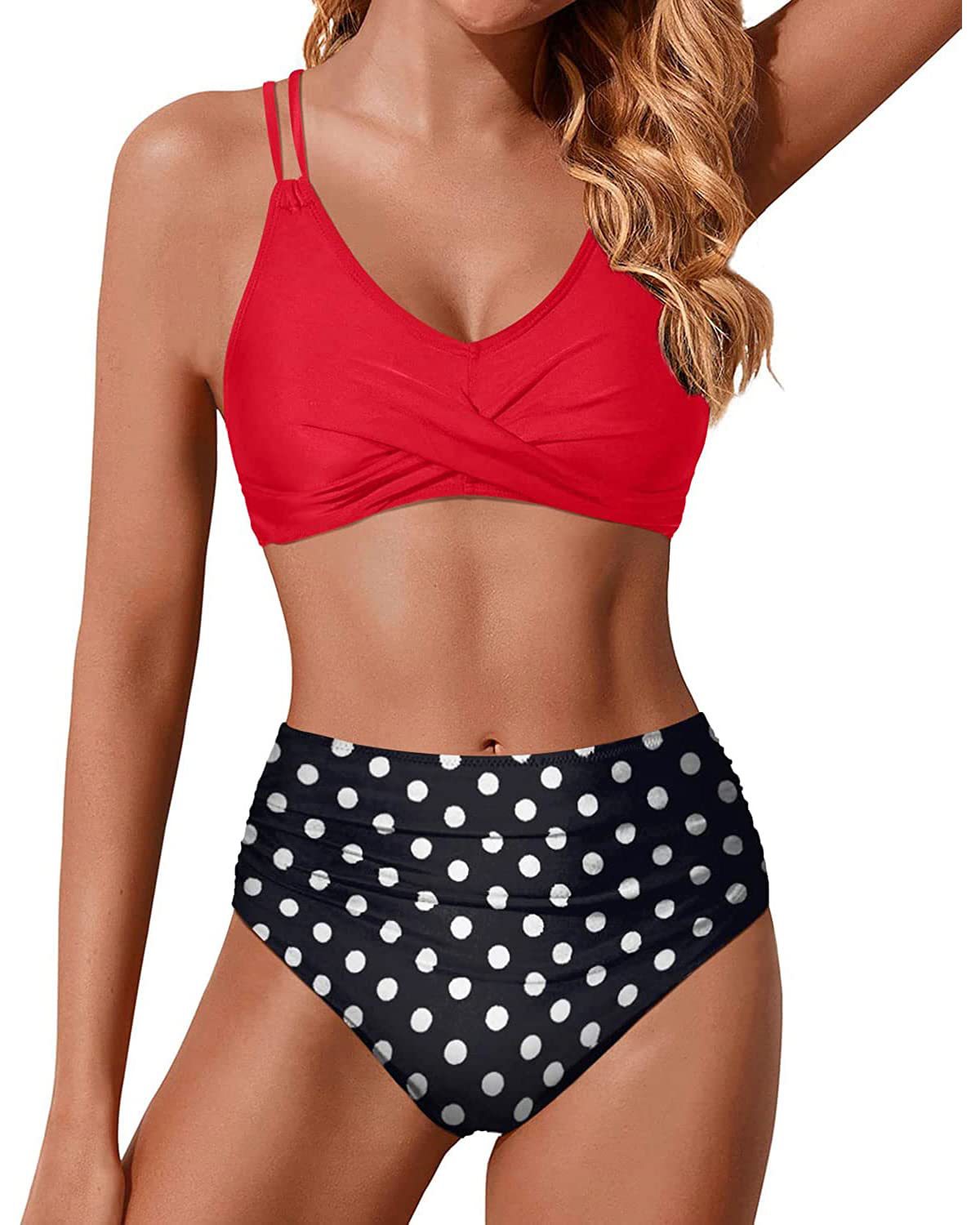 레드 폴카 도트 팬츠