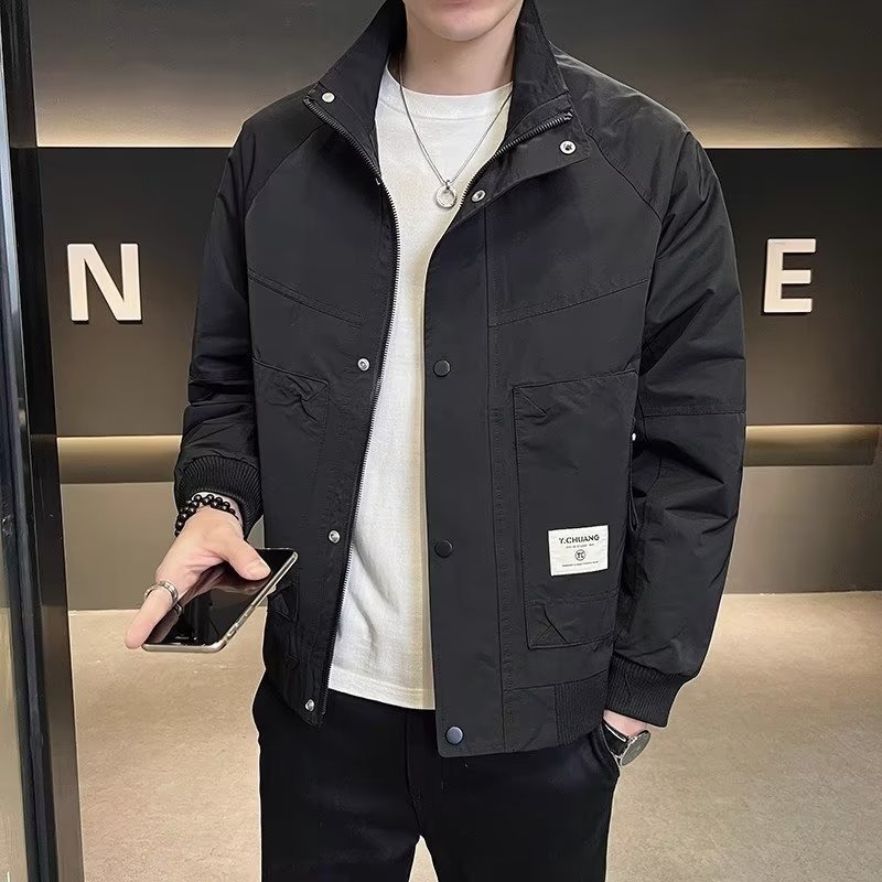 春秋款立领夹克男2025秋季新款宽松休闲男装工装外套男士短款衣服|undefined