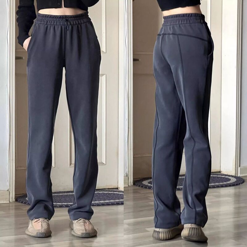 Lulufend Straight-Leg Air Pants for Women, Long Softstreme Wide-Leg Slimming Casual Loose High-Waisted Sports Pants