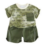 Летний комплект для мальчиков, детские нарукавники, короткий рукав, детская одежда