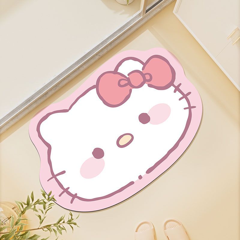 Baño doméstico absorción de agua almohadilla de pies de dibujos animados de forma especial almohadilla de suelo de barro de diatomeas secado rápido se puede cortar almohadilla de pies de puerta de baño