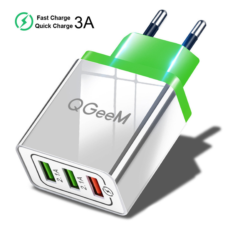 3USB port for Apple charger QC3.0 fast charge 5V3A fast charge mobile phone charging head wholesale seat charge 18W 3USB port for Apple charger QC3.0 fast charge 5V3A fast charge mobile phone charging head wholesale seat charge 18W