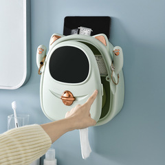 Disposable face towel storage box bathroom wall-mounted punch-free dust-proof cotton pad storage rack tissue box