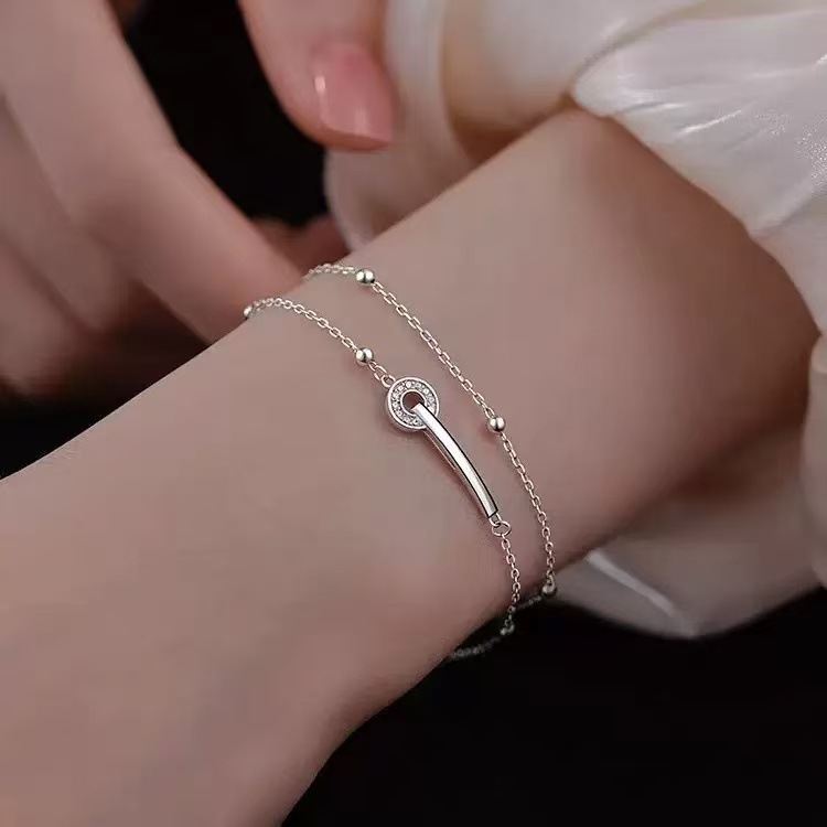Bracciale a doppio strato con anelli sovrapposti donna elegante_voghion.com